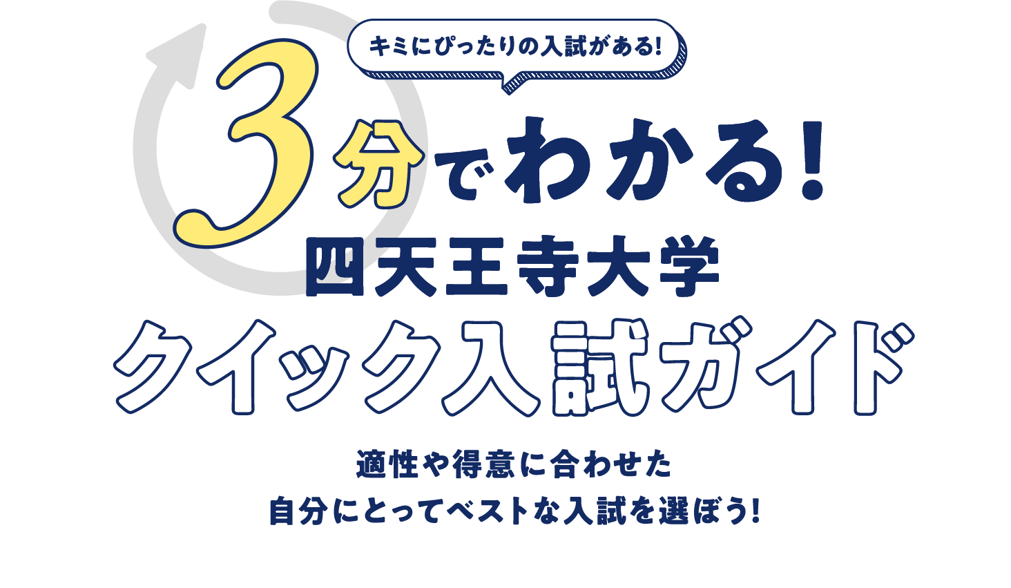 キミにぴったりの入試がある！3分でわかる！ 四天王寺大学クイック入試ガイド 適性や得意に合わせた自分にとってベストな入試を選ぼう！