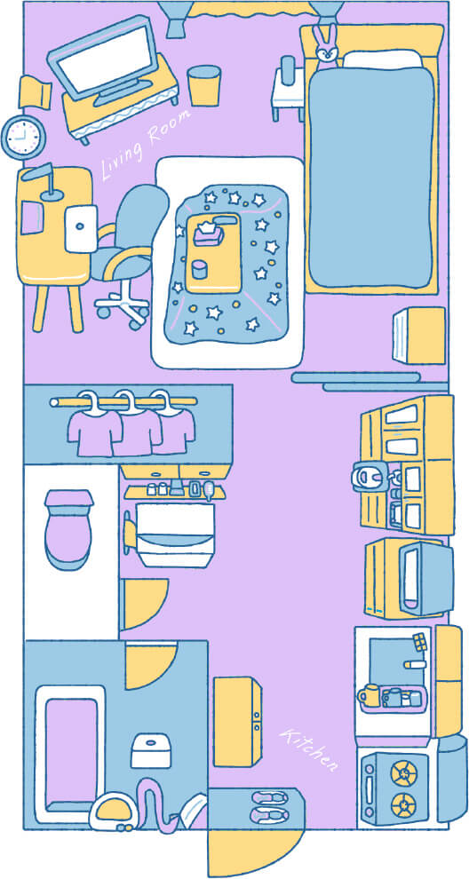 三田静里奈さんのお部屋レイアウト