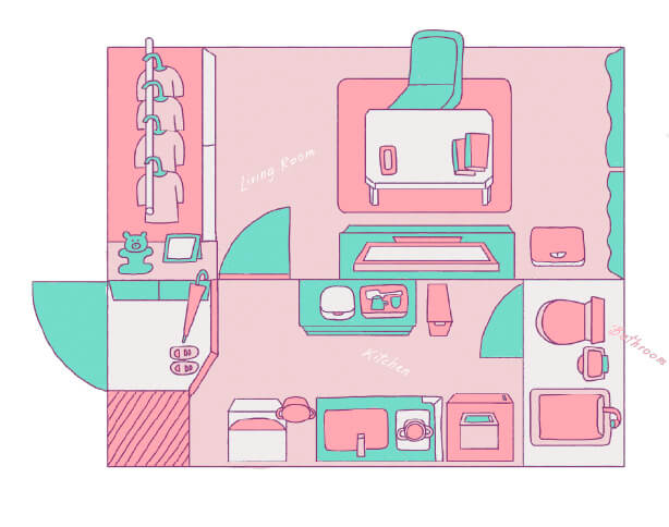 兼城 栄那さんのお部屋レイアウト