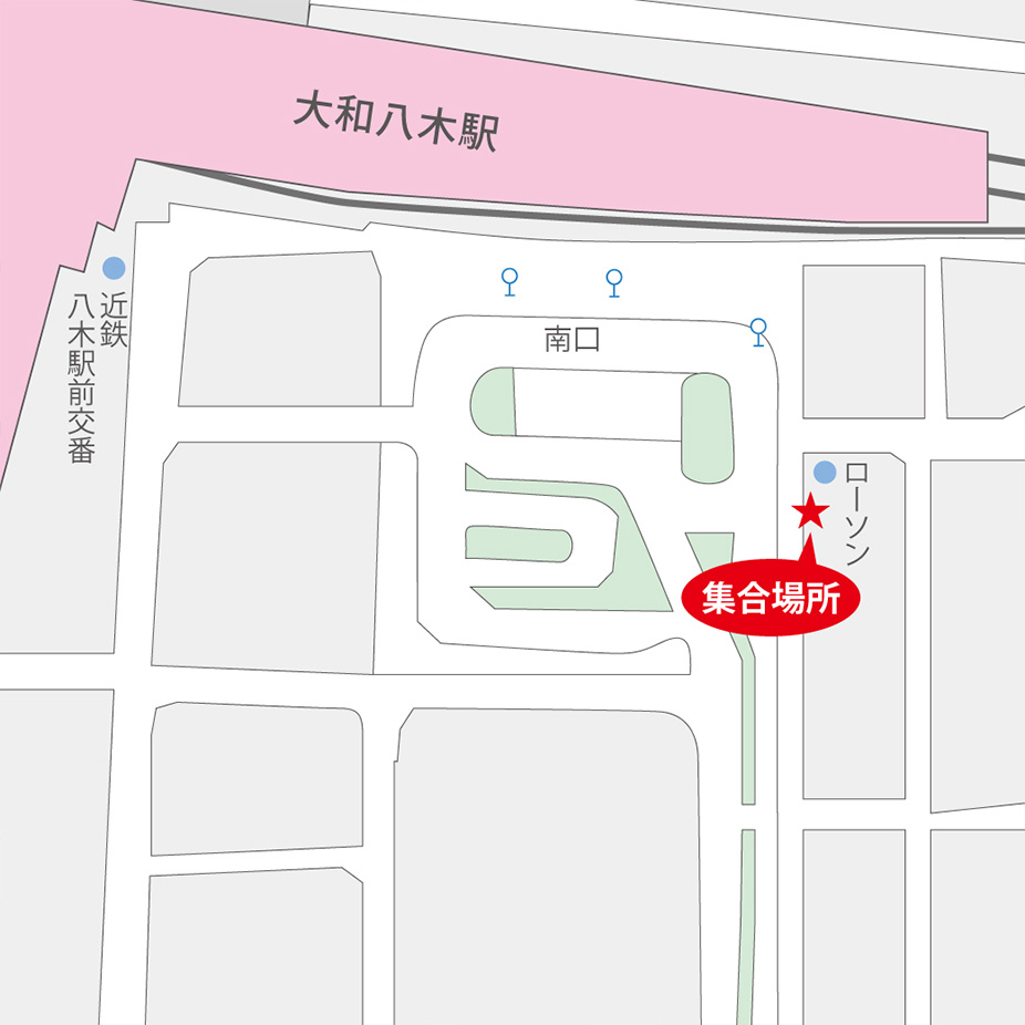 近鉄大和八木駅周辺の集合場所地図