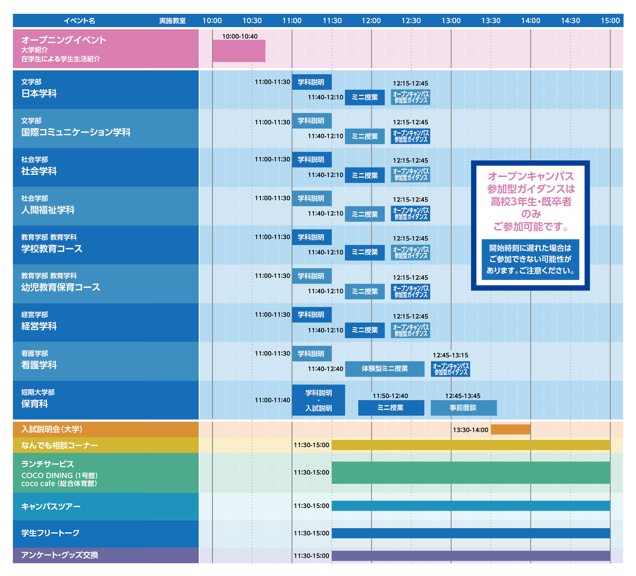 イベントスケジュール表