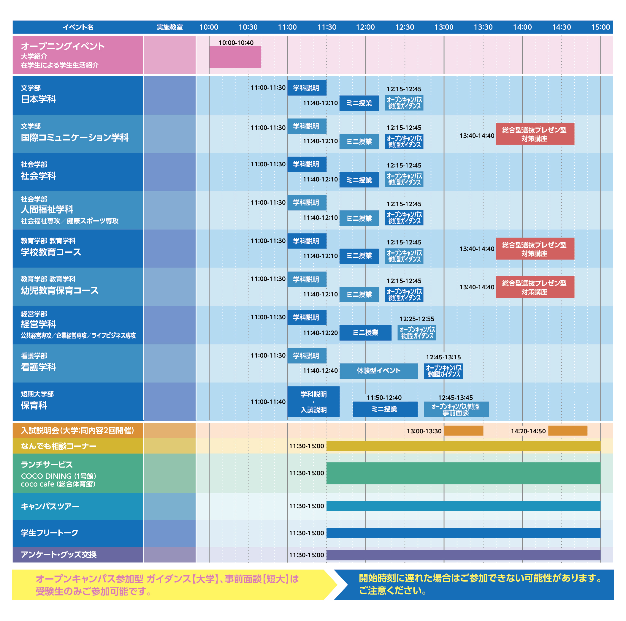イベントスケジュール表