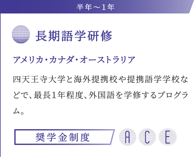 半年〜１年 長期語学研修 アメリカ・カナダ・オーストラリア